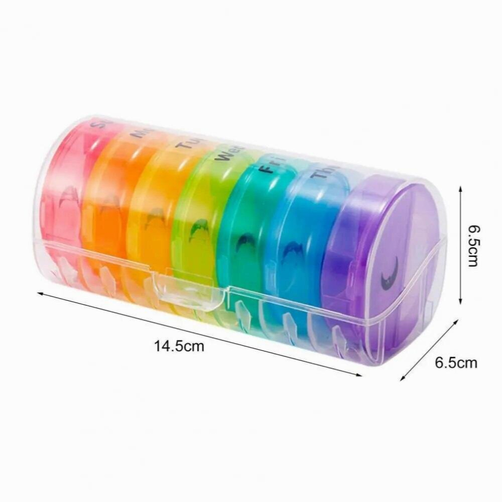 Multicoloured Useful Portable Pill Case Large Capacity Removable 7 Plastic Pill Container Tablets Box Weekly Pill Organizer