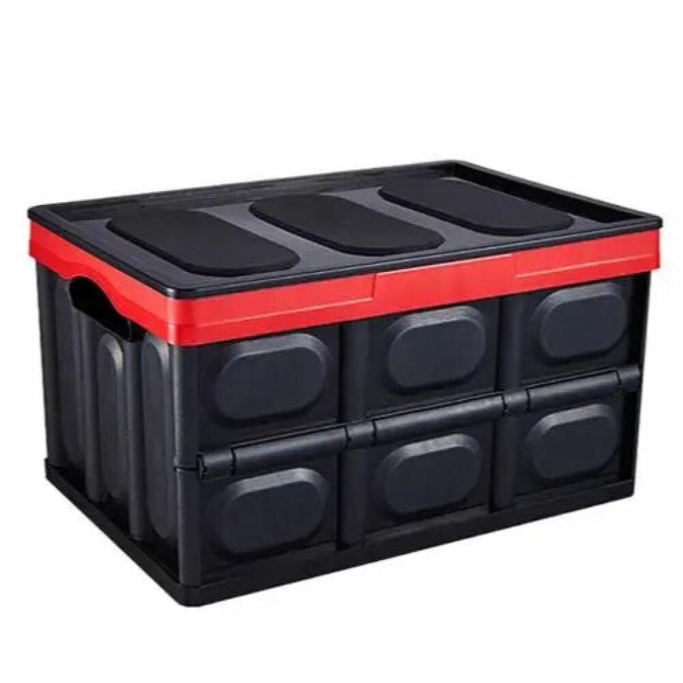Portable Folding Car Trunk Grocery Storage Box Auto Vehicle Travel Container Collapsible Car Trunk Organizer For Travel And Camp Black 885666825880