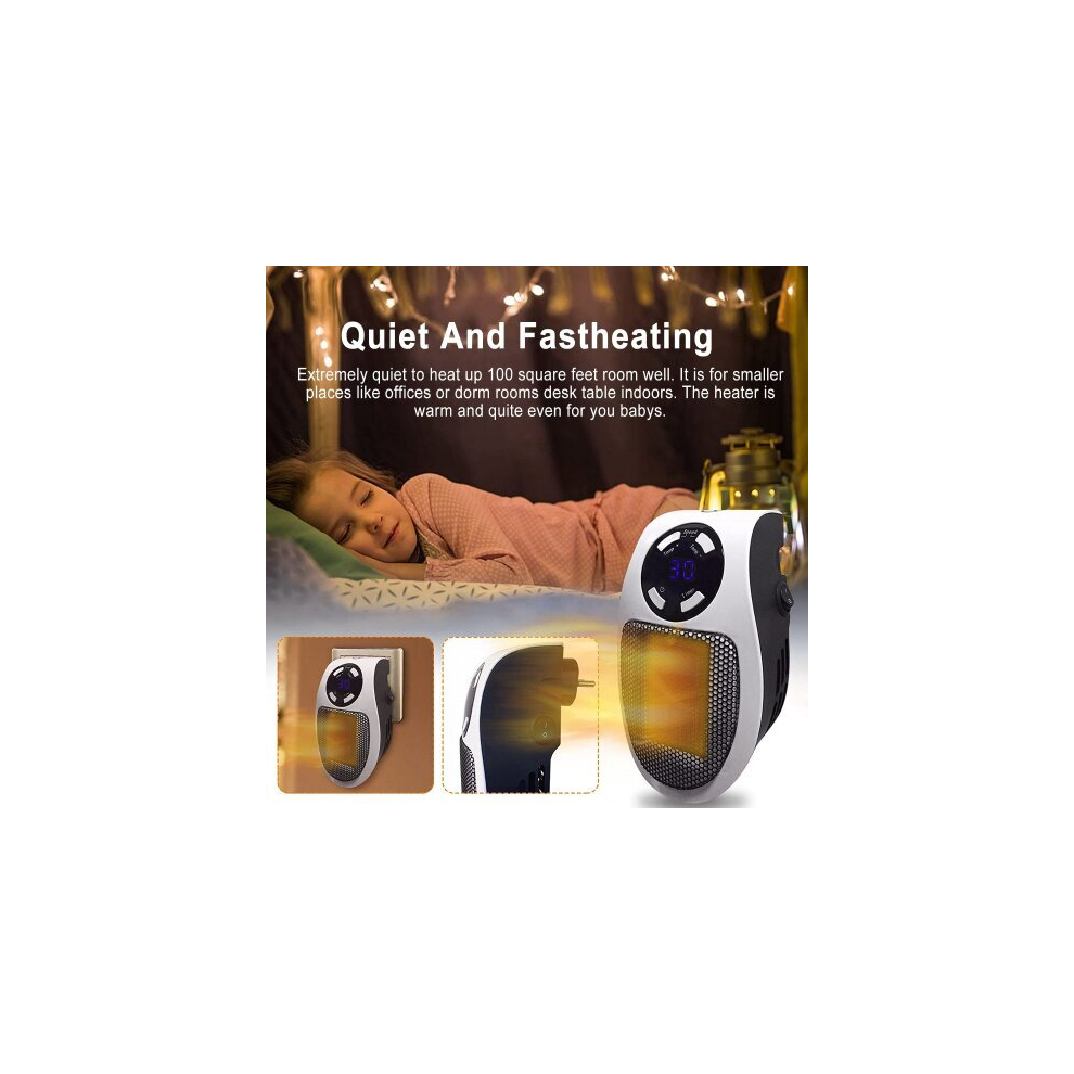 (with Remote Control) Portable Plug In Electric Heater Timer LED