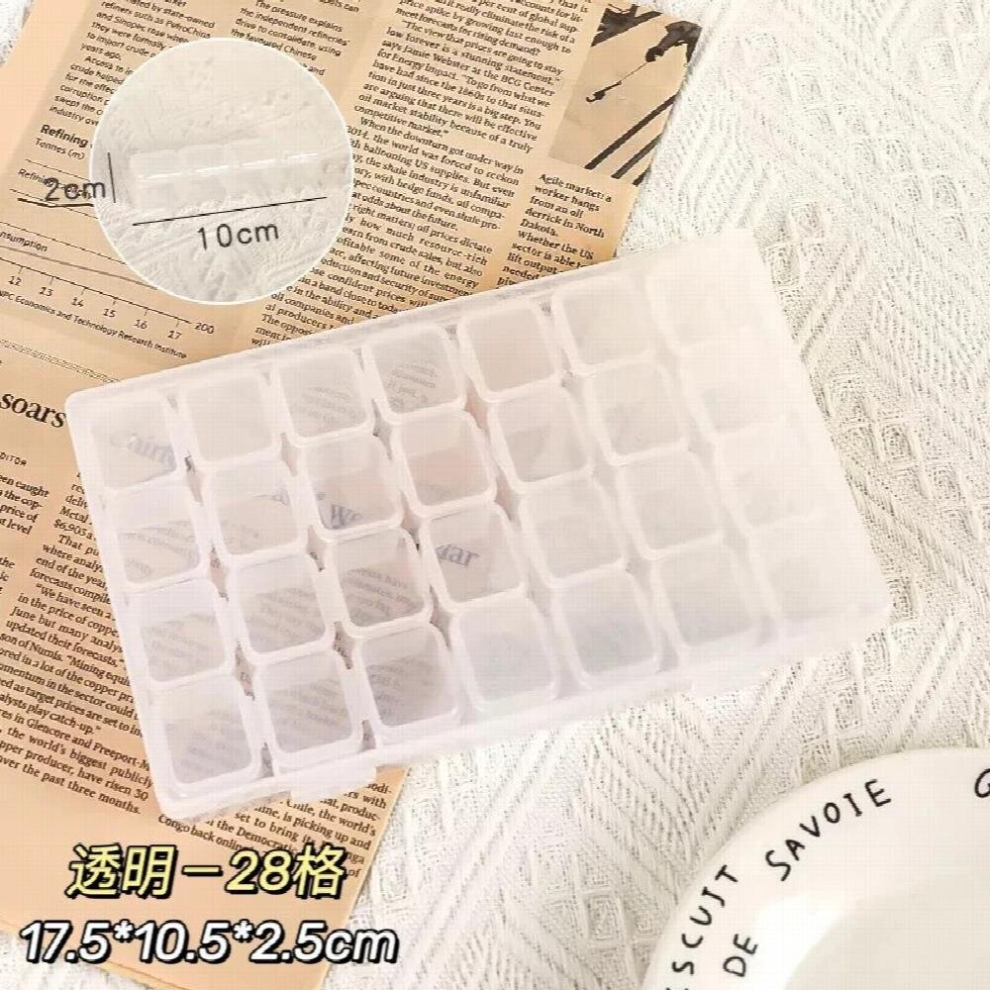Clear High Nail Art Tools Equipment Storage Box Nail Accessories Subpackage 28 Grid Transparent Jewelries Storage Box