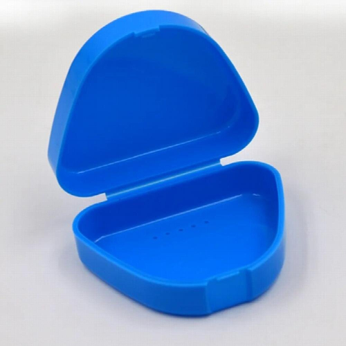 Plastic Dental Storage Container False Tooth Denture Box Case for Tooth Retainer Red Denture Case Storage Organizer 2