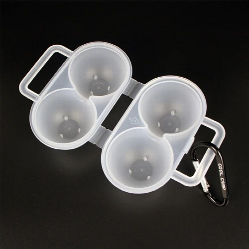 Egg Storage Box Egg Holders 2 Grids Egg Storage Container Plastic Egg Dispenser Holders for Case with Fixed Handle B03D 1