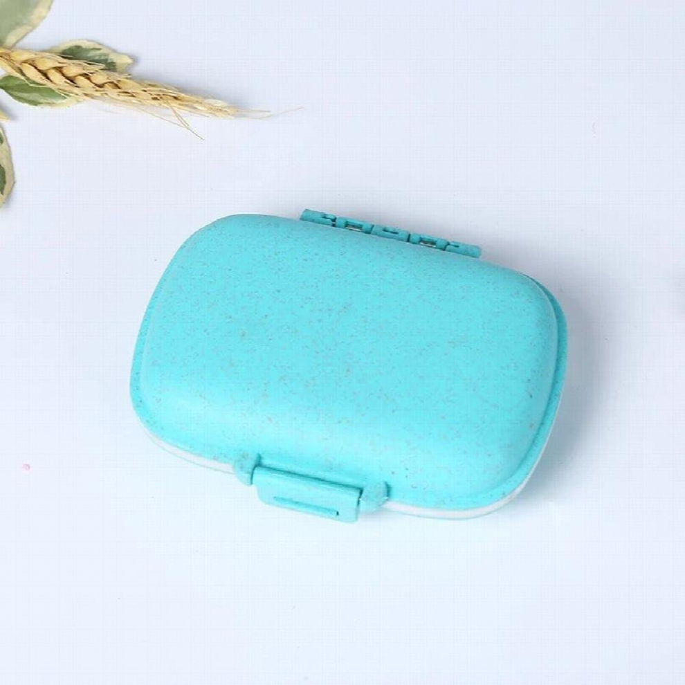 Multicoloured 8 Grids Tablet Organizer, Travel Pill Box With Sealed Ring, Small Tablet Box, Wheat Straw Medicine Container Organizer Box