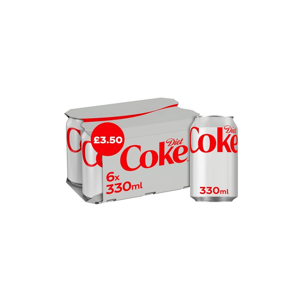 Diet Coke 6 x 330ml PM 3.50 (Case of 4, 4 x 6x330ml)