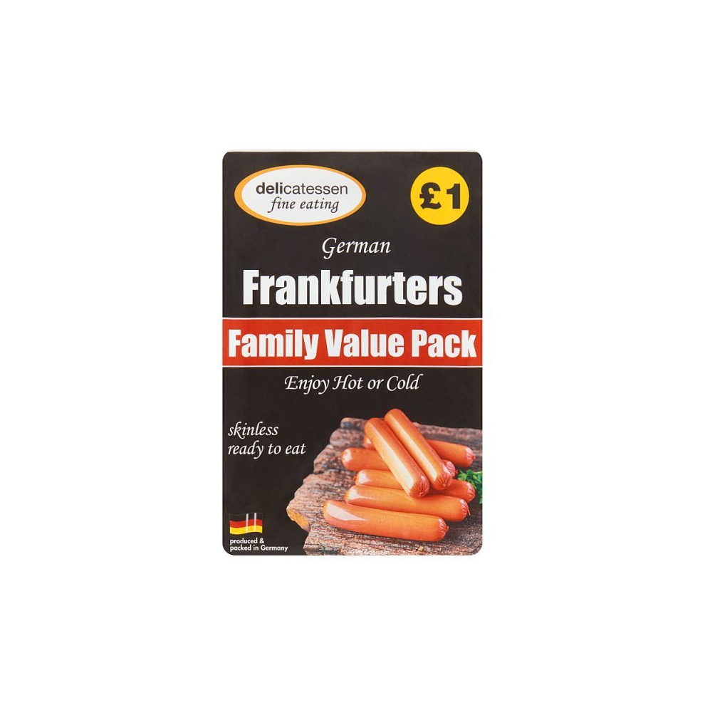 Delicatessen Fine Eating German Frankfurters 12 x 20g (240g) (Case of 9, 9 x 240g)