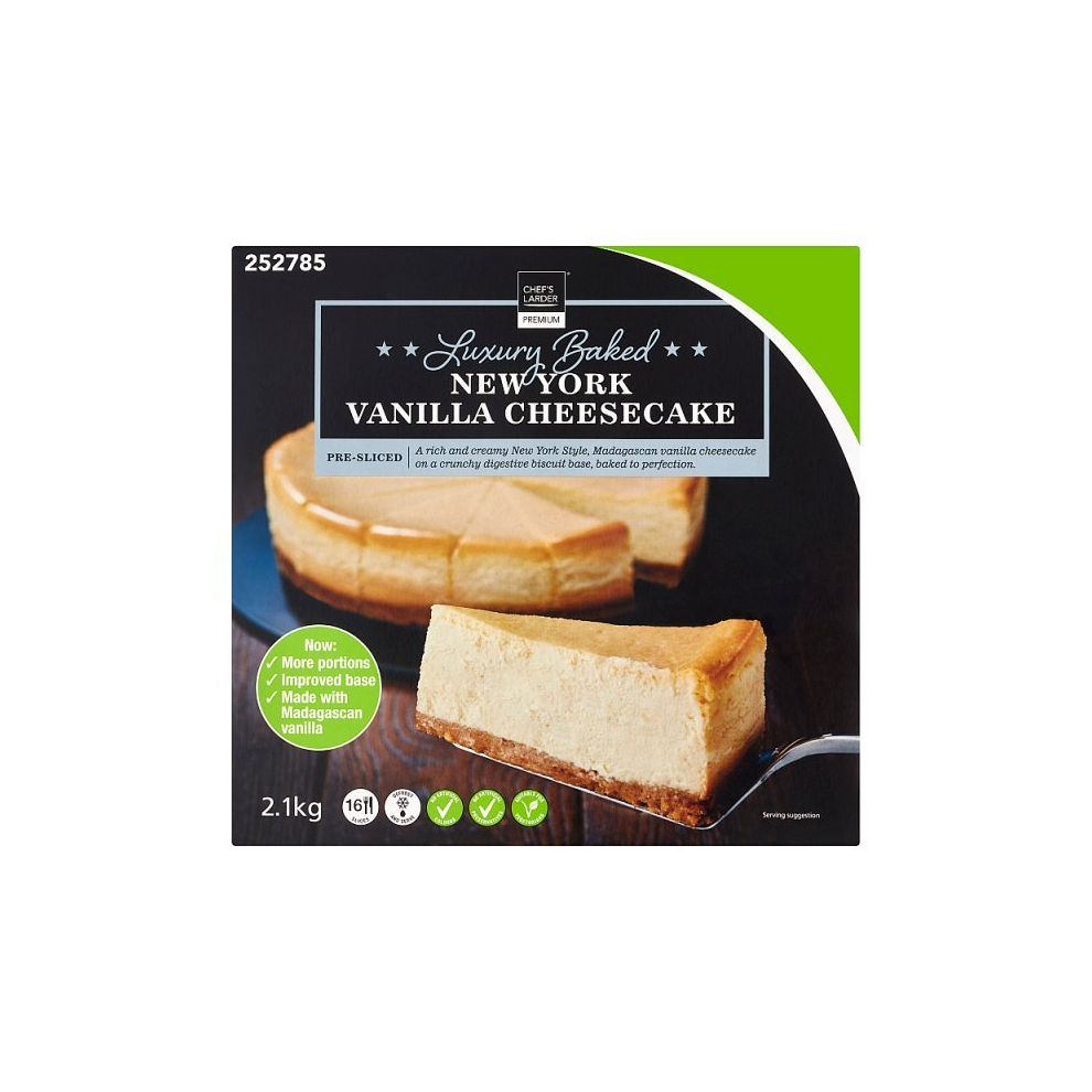 Chef's Larder Premium Luxury Baked New York Vanilla Cheesecake 2.1kg (16ptn)