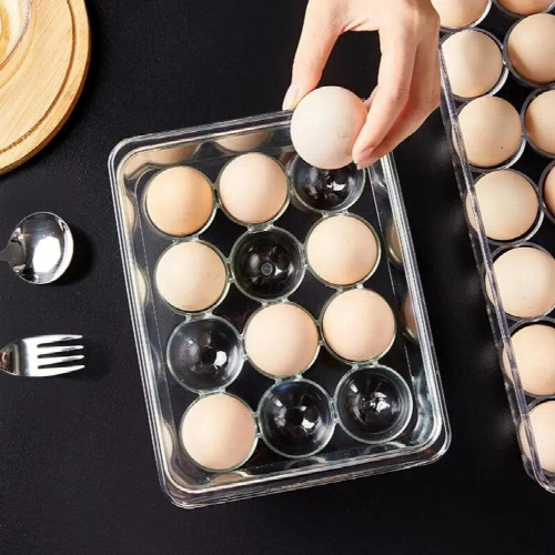 Egg Carton With Lid Safe And Durable 14 Grid Egg Storage Box Easy To Use Home Transparent Egg Storage Container 2