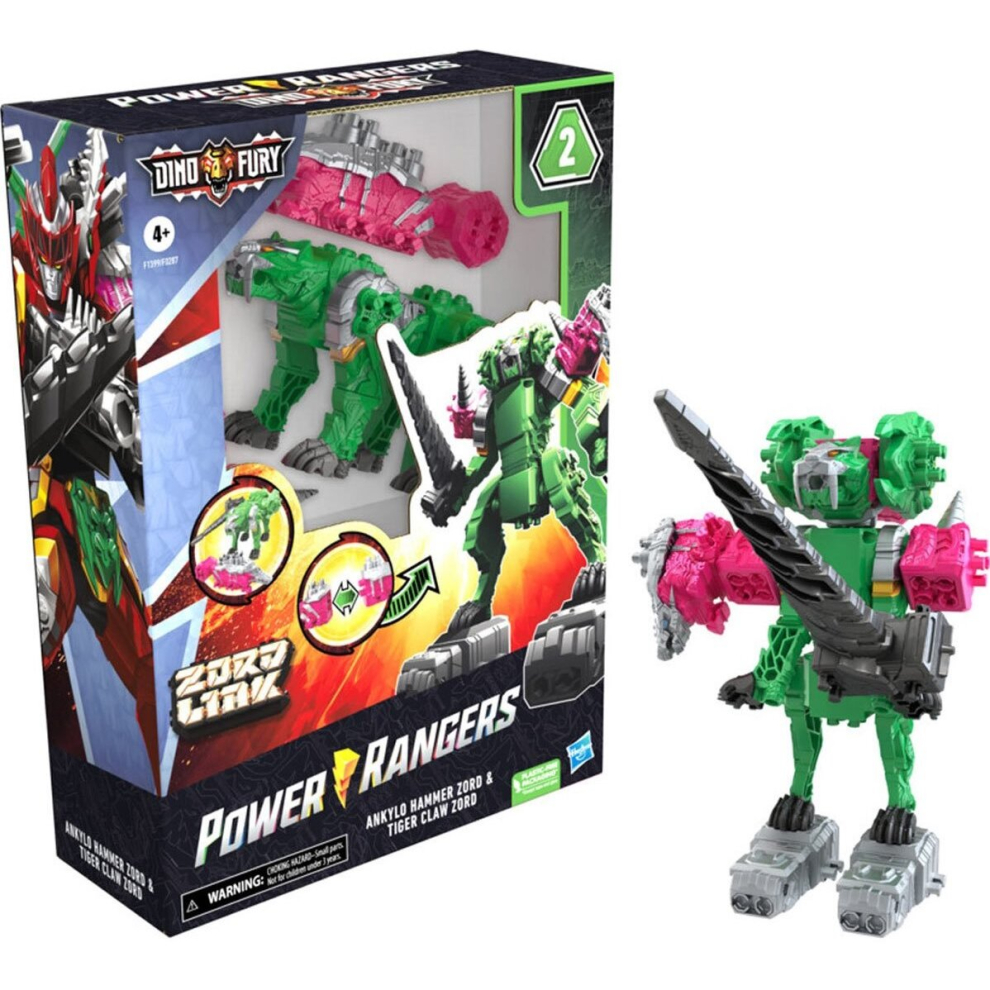 Hasbro Power Rangers Dino Fury Pink And Green Combo Zords Toys