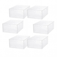 6Pcs Clear Shoes Organizers Shoebox Stable with Lids Shoes Case Transparent Shoe Storage Box for Men and Women Sandals