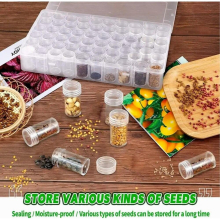 60 Slots Transparent Plastic Seed Storage Box Organizer with Label Stickers Seed Container Storage Flower Vegetable Seeds