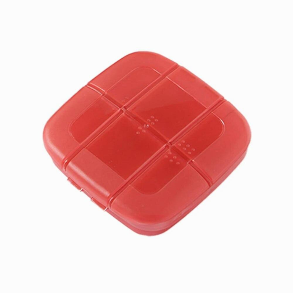 Multicoloured 6 Grids Pill Box Medicine Storage Box Dispenser Organiser Container Traveling Portable Mini Translucent Subpackage Box Supply