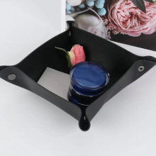Key Plate Home Decoration Dice Tray Key Wallet Coins Pu Leather Folding Storage Box Desktop Storage Tray Leather