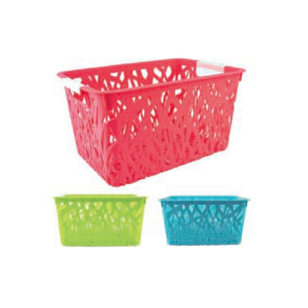 Storage Baskets Plastic 3pc Bathroom Office Desktop Organiser Toys