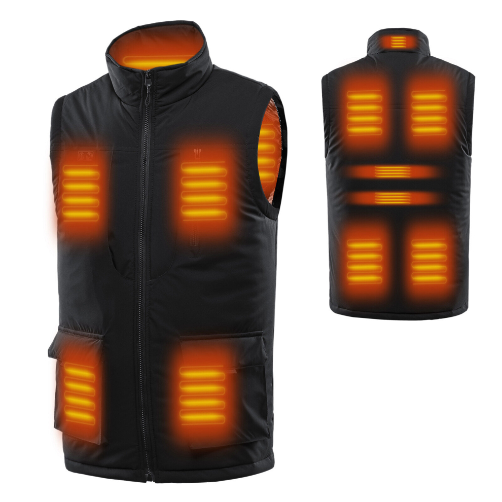 (3XL) 11 Zone Heated Vest for Men Women Outdoor Winter Warm Electric Heating Vest Jacket Clothing