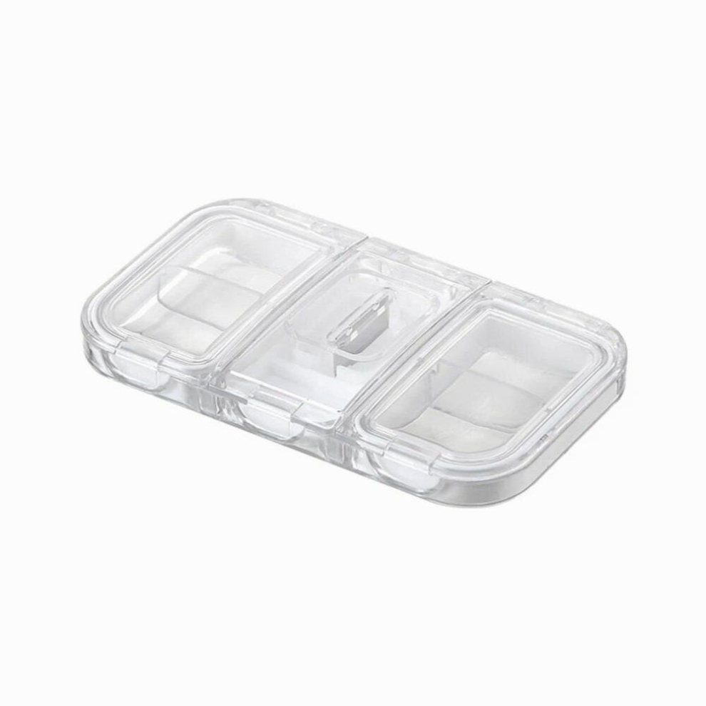 Multicoloured Portable Pill Box With Pill Cutter Sub-Box First-Aid Travel One-Week Sub-Divided Small Medicine Box Sealed Moisture-Proof