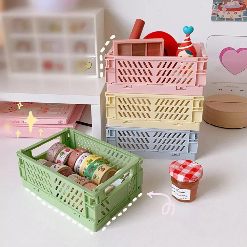 Mini Folding Storage Box Collapsible Storage Container for Home Small Things Home Office Stationery Organizer 2