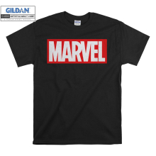 (Medium, Black) Vintage Red Marvel Logo Black Women T Shirt T-Shirt Tshirt Top