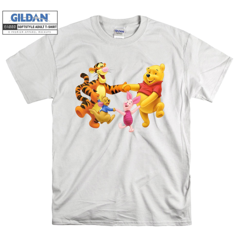 (XX-Large, White) Winnie The Pooh Family Characters Black Women T Shirt T-Shirt Tshirt Top