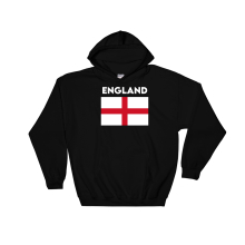 (Small, Black) England Flag Black Men Women Unisex Hooded Sweatshirt Hoodie