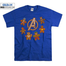 (Medium, Blue) Funny Avengers Logo Gingerbread Cookie Men Women Unisex Top T Shirt T-Shirt Tshirt