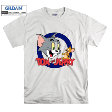 (Medium, White) Tom And Jerry Vintage Figure  Men Women Unisex Top T Shirt T-Shirt Tshirt