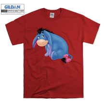 (X-Large, Red) Eeyore Sad Alone Men Women Unisex Top T Shirt T-Shirt Tshirt