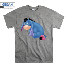 (Medium, Grey) Eeyore Sad Alone Men Women Unisex Top T Shirt T-Shirt Tshirt
