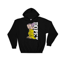 (Large, Black) Dopey Figure Black Men Women Unisex Hooded Sweatshirt Hoodie