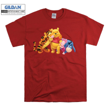 (5X-Large, Red) Eeyore Piglet Tigger Bear Winnie The Pooh Black Women T Shirt T-Shirt Tshirt Top