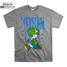(X-Large, Sport Grey) Yoshi Cute Dino Black Women T Shirt T-Shirt Tshirt Top