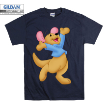 (Small, Navy) Roo Cartoon Character Black Women T Shirt T-Shirt Tshirt Top