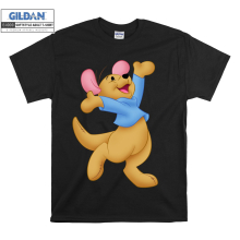 (Small, Black) Roo Cartoon Character Black Women T Shirt T-Shirt Tshirt Top