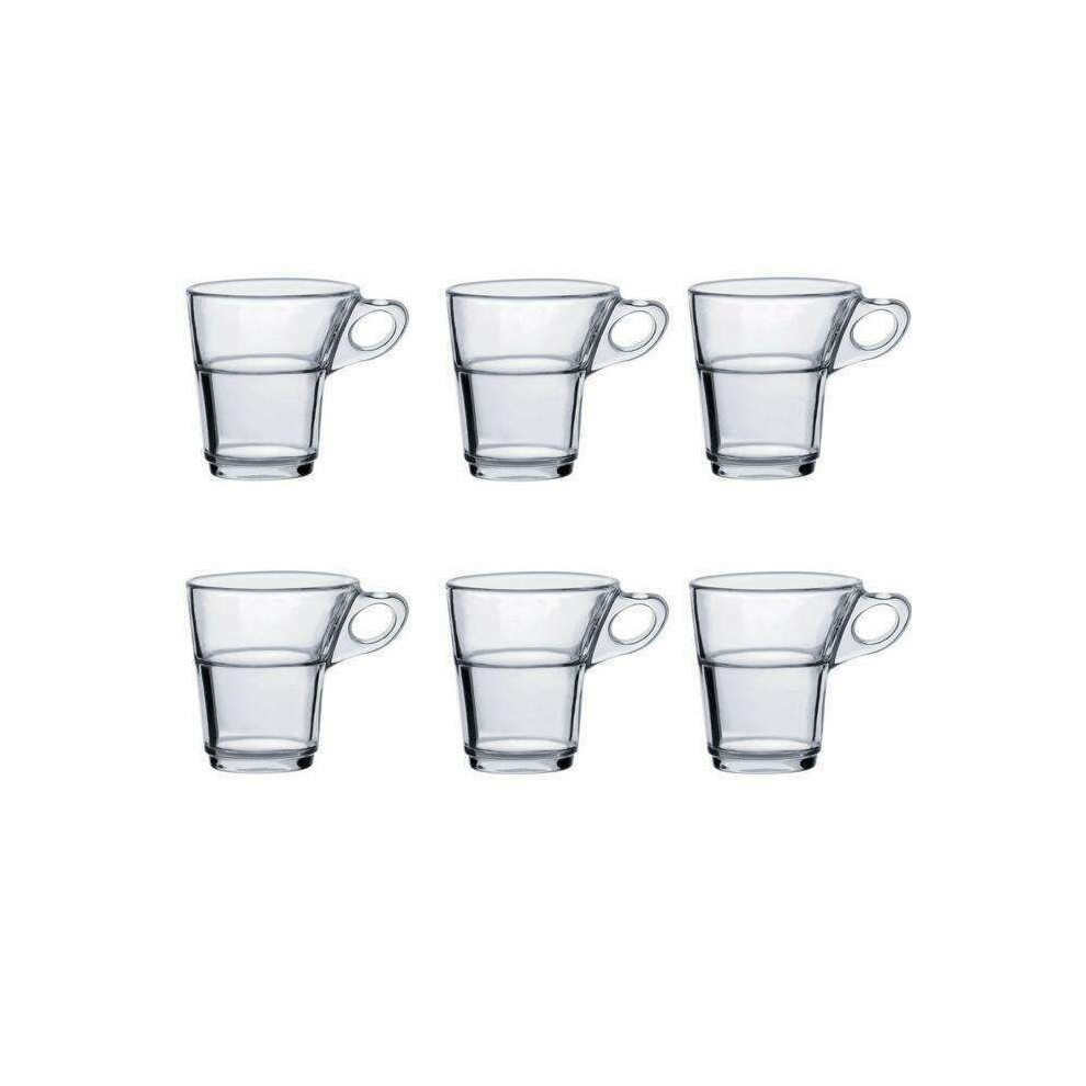 Set of 6 Glass Espresso expresso Cups 90ml Small Expresso Caprice Set