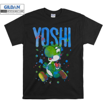 (Medium, Black) Yoshi Cute Dino Men Women Unisex Top T Shirt T-Shirt Tshirt
