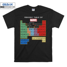 (X-Large, Black) Periodic Table Of Marvel Poster Men Women Unisex Top T Shirt T-Shirt Tshirt