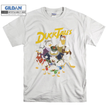 (Medium, White) Duck Tales Characters Men Women Unisex Top T Shirt T-Shirt Tshirt