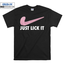(Medium, Black) Parody Just Lick It Men Women Unisex Top T Shirt T-Shirt Tshirt