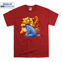 (Small, Red) Tigger Piglet Eeyore Bear Family Winnie The Pooh Black Women T Shirt T-Shirt Tshirt Top