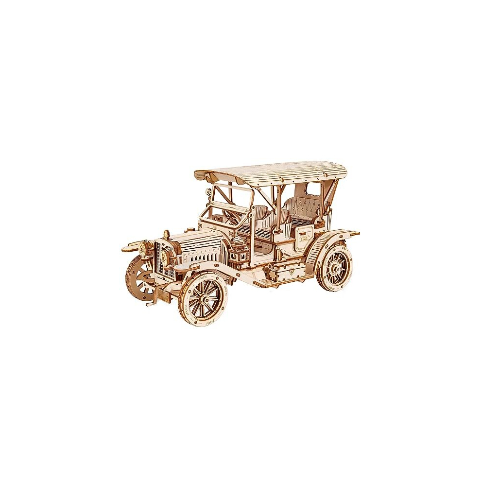 ROBOTIME 3D Puzzle Vintage Car, Wooden Model Kits for Adults to Build, Mechanical Construction Craft Kit Gift for Adults and Teens