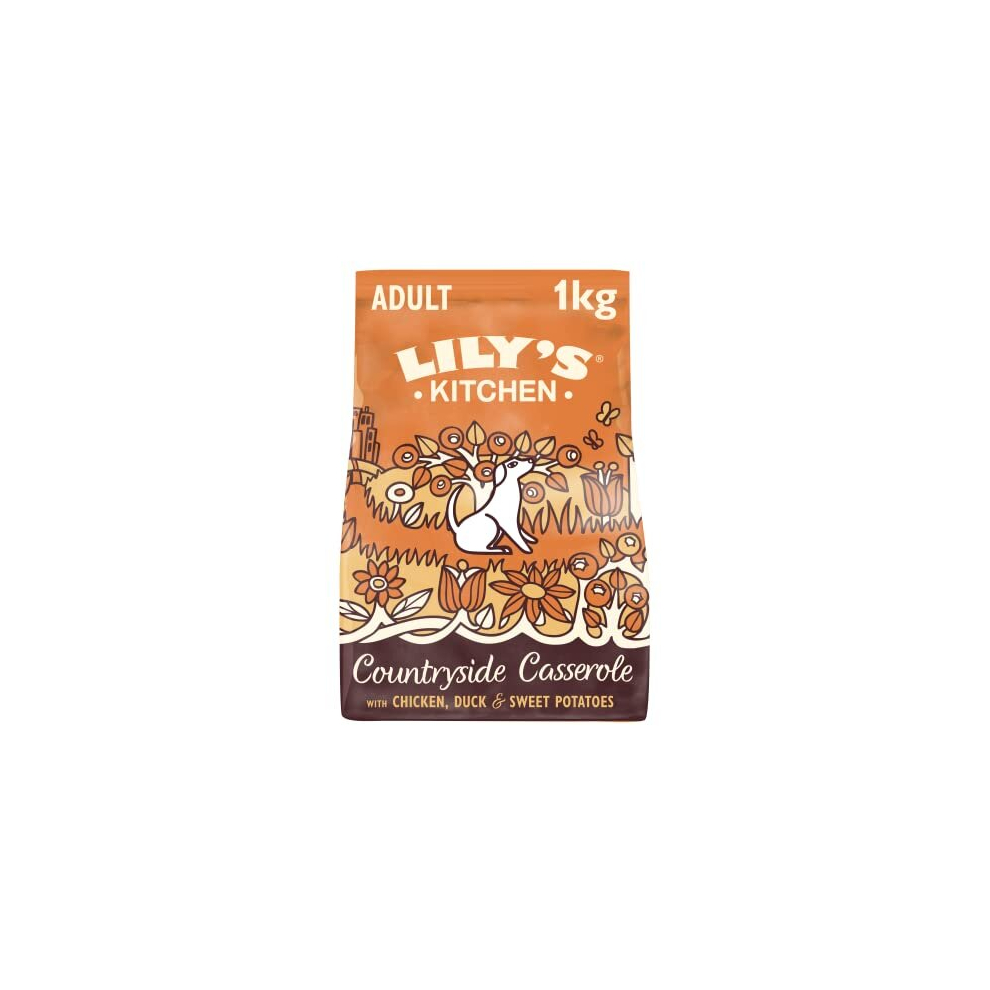 Lily's Kitchen Natural Adult Dry Dog Food Chicken & Duck -Free Recipe 4 X 1Kg Grain