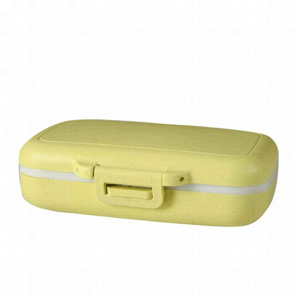 Multicoloured 6 Grids Organizer Container For Tablets Travel Pill Box With Seal Ring Small Box For Tablets Wheat Straw Container For Medicines