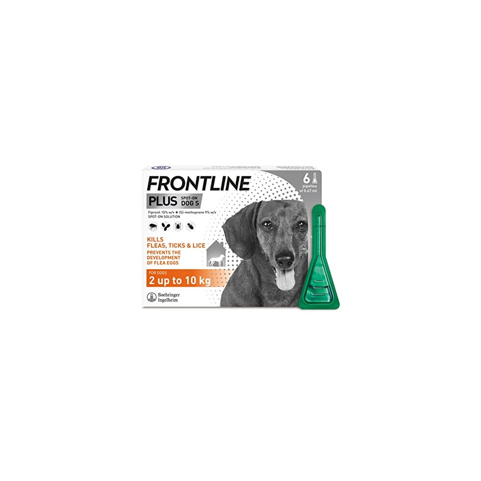 FRONTLINE Plus Flea & Tick Treatment for Small Dogs (2-10 kg) - 6 Pipettes