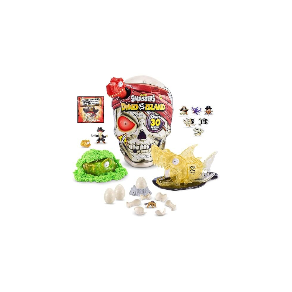 ZURU SMASHERS 7488B Smashers Dino Island Surprise Egg, Giant Skull, Shark, (Megalodon Collectible Toy, Explorer's Kit, for ages 3+, Dinosaur Slime