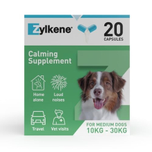 Zylkene Calming Supplements for Medium Dogs (10 to 30kg) 225mg | Help ease Pet Anxiety | Helps Pets cope with short-term challenging situations: