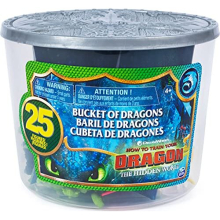 Dragons, The Hidden World, Bucket with Dragons and Vikings, 25 Characters to Collect, 4 Cm High, 4 Years Old