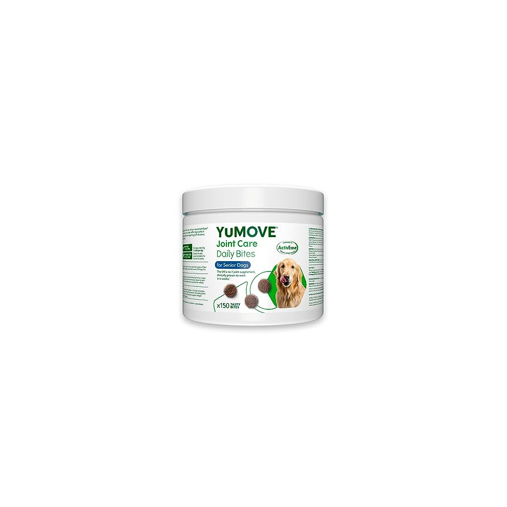 Yumove Daily Bites For Senior Dogs | High Strength Hip And Joint Supplement Designed For Older, Stiff Dogs, With Glucosamine, Chondroitin, Green