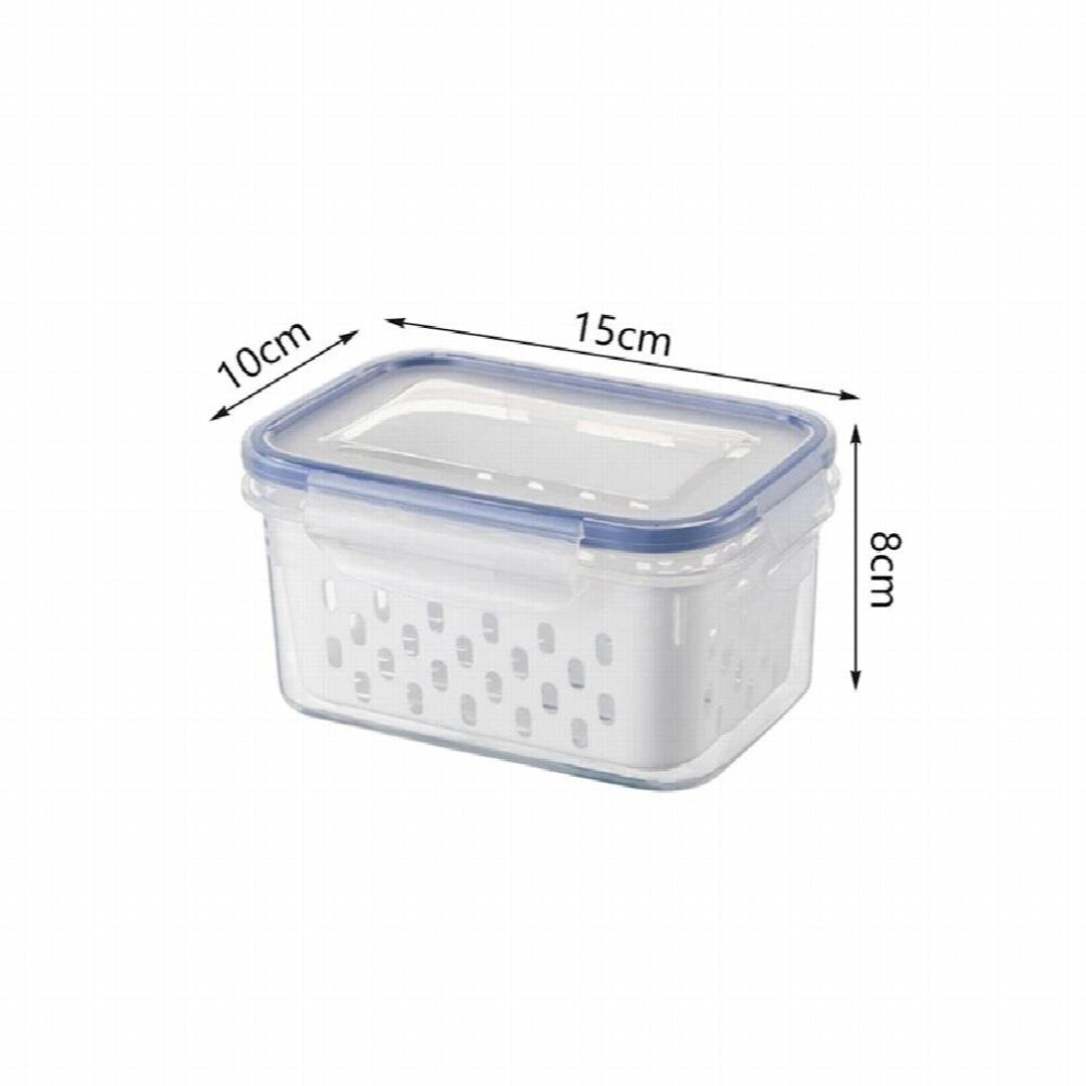 Refrigerator Storage Box With Lid Double-layer Filtering Holes Fridge Kitchen Organizer Vegetable Fruit Boxes Drain Basket-image-OPC-PCS5B5S-NEW