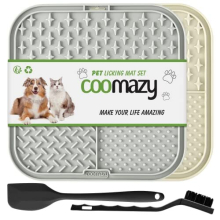 Coomazy Licky Mats for Dogs 2 Pcs Dog Slow Feeding Lick Mats with Suction Cup Boredom and Anxiety Reducer Lick Mats for Dogs(with 1 Spatula + 1 Brush