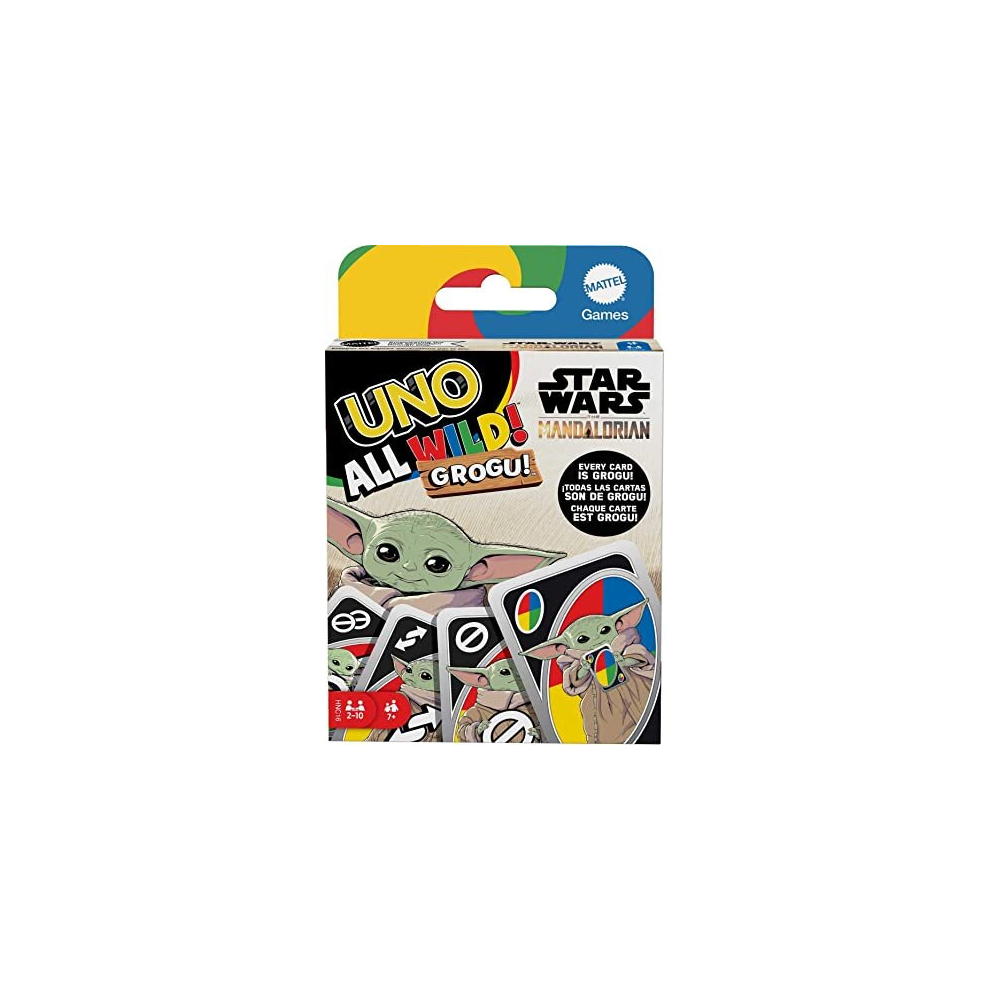 Mattel Games UNO The Mandalorian All Wild Grogu Card Game for Kids & Adults with Grogu Images & Special Rule, 2 to 10 Players