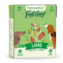 Naturediet - Feel Good - Cibo umido per cani, naturale e bilanciato dal punto di vista nutrizionale, agnello, 390 g (confezione da 18)